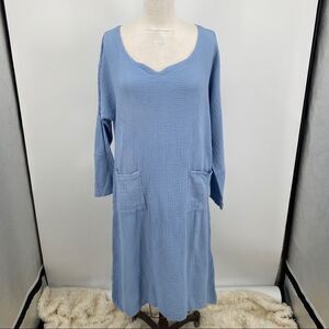 Gracila gauze dress asymmetric hemline size small Lagenlook art to wear
